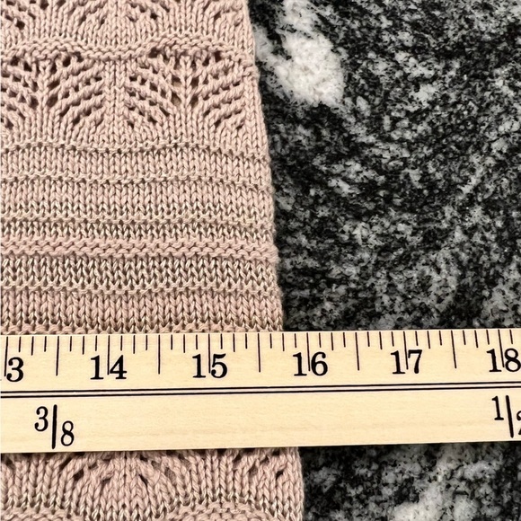 Freshman, Urban Outfitters Beige Crochet Style Cup Sleeves Dress with Ruffles - Picture 15 of 16